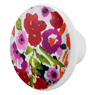 Klick av djärv färg Bläckiga akvarellblommor  Knopp