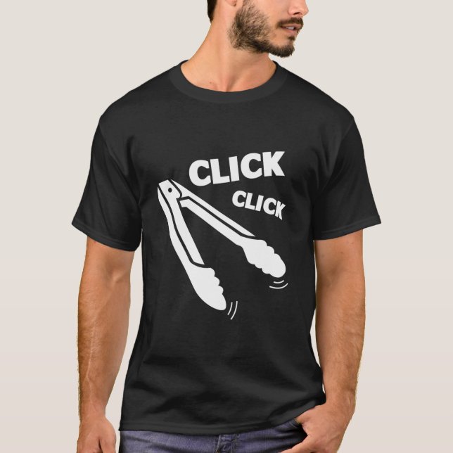 Klick Klick Tång Bbq Grill T Shirt (Framsida)