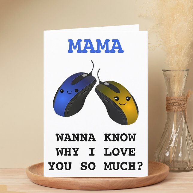 Klick på Mor Grattis på födelsedagen Tack Kort (Funny Computer Mouse Click Mother Happy Birthday Thank You Card)