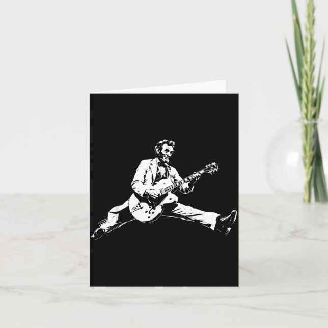 Klick President Abraham Lincoln Spelar Rockgitarr Kort (Framsida)