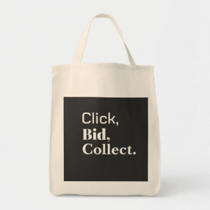 Klicka, Bjud, Samla. Bok #ClickBidCollect Tygkasse