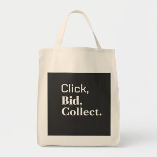 Klicka, Bjud, Samla. Bok #ClickBidCollect Tygkasse