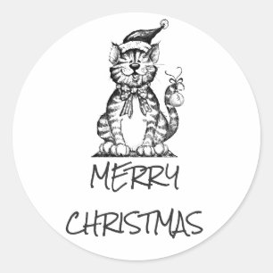 KLICKA FÖR ATT SÄGA **GOD JUL** MED KITTEN RUNT KLISTERMÄRKE