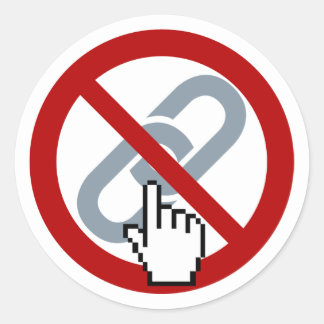 Klicka inte på Länkens fästpunkt Runt Klistermärke