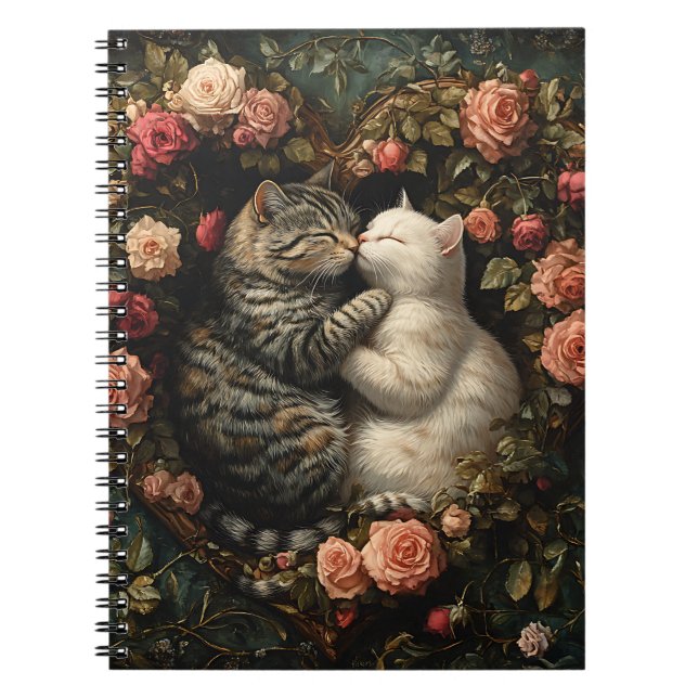 KLICKA KATTER I BLOMMIGT HEART ANTECKNINGSBOK (Framsidan)