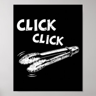 Klicka på A Klicka Tång Bbq Grillad Grillning Häng Poster