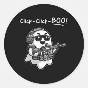Klicka på Boo Halloween Vet Runt Klistermärke