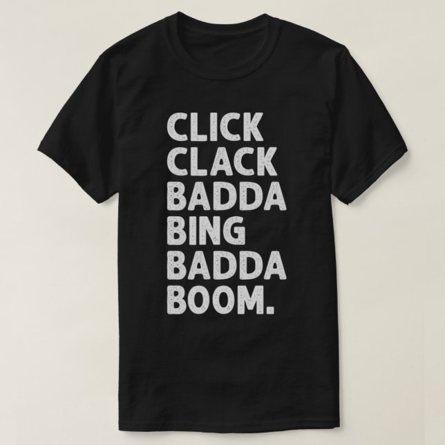 klicka på clack badda och badda boom italiensk sar t shirt (Design framsida)