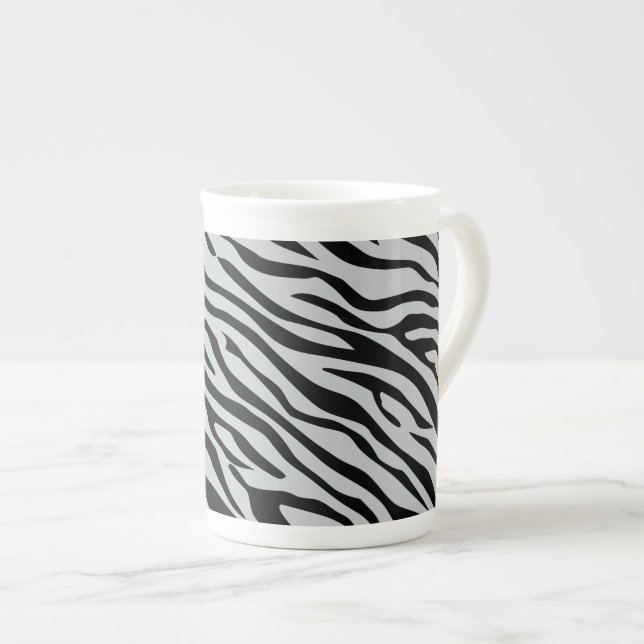 Klicka på Magic Zebra ränder för att anpassa Grått Benporslin Mugg (Framsida höger)