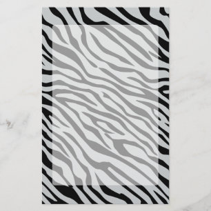 Klicka på Magic Zebra ränder för att anpassa Grått Brevpapper
