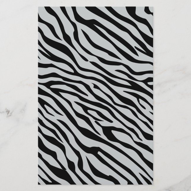 Klicka på Magic Zebra ränder för att anpassa Grått Brevpapper (Framsida)