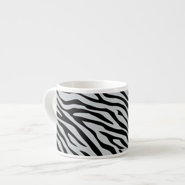 Klicka på Magic Zebra ränder för att anpassa Grått Espressomugg (Framsida vänster)