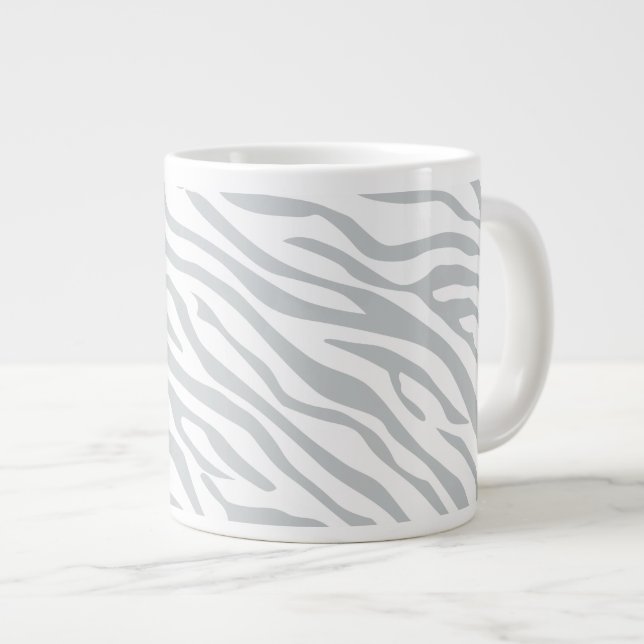 Klicka på Magic Zebra ränder för att anpassa Grått Jumbo Mugg (Framsida höger)