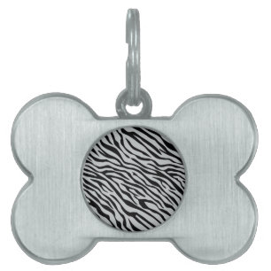 Klicka på Magic Zebra ränder för att anpassa Grått Namnbricka Husdjur