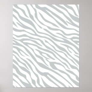 Klicka på Magic Zebra ränder för att anpassa Grått Poster