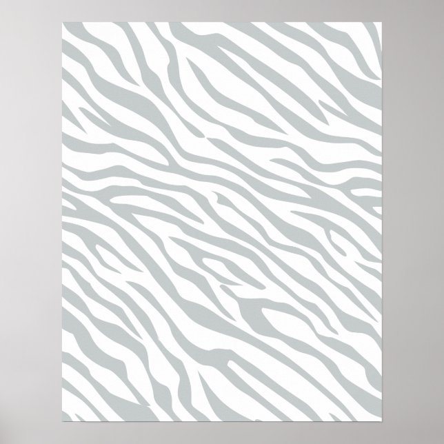 Klicka på Magic Zebra ränder för att anpassa Grått Poster (Framsidan)