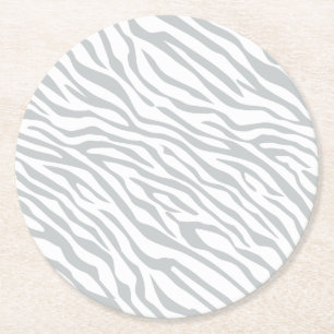 Klicka på Magic Zebra ränder för att anpassa Grått Underlägg Papper Rund