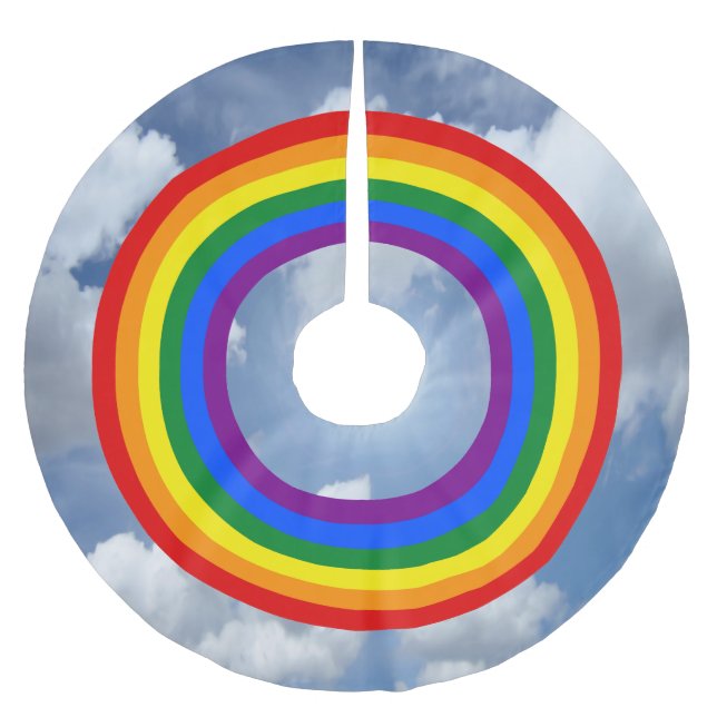 KLICKA PÅ RAINBOW FLAGGA + backgr. & idéer Julgransmatta Borstad Polyester (Framsidan)