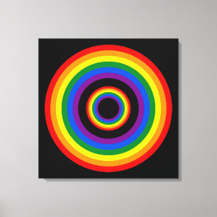 KLICKA PÅ RAINBOW FLAGGA + tecken eller text Canvastryck