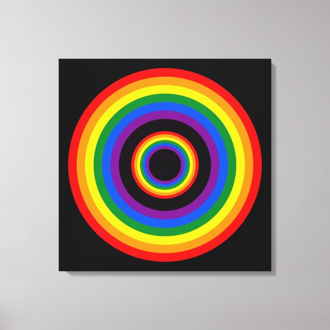 KLICKA PÅ RAINBOW FLAGGA + tecken eller text Canvastryck (Framsida)