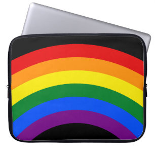 KLICKA PÅ RAINBOW FLAGGA + tecken eller text Laptop Fodral