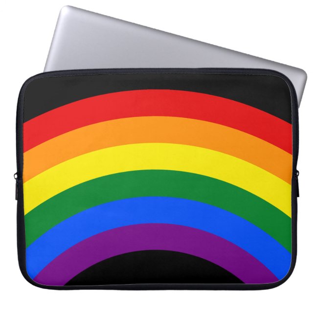 KLICKA PÅ RAINBOW FLAGGA + tecken eller text Laptop Fodral (Framsidan)