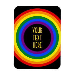 KLICKA PÅ RAINBOW FLAGGA + tecken eller text Magnet