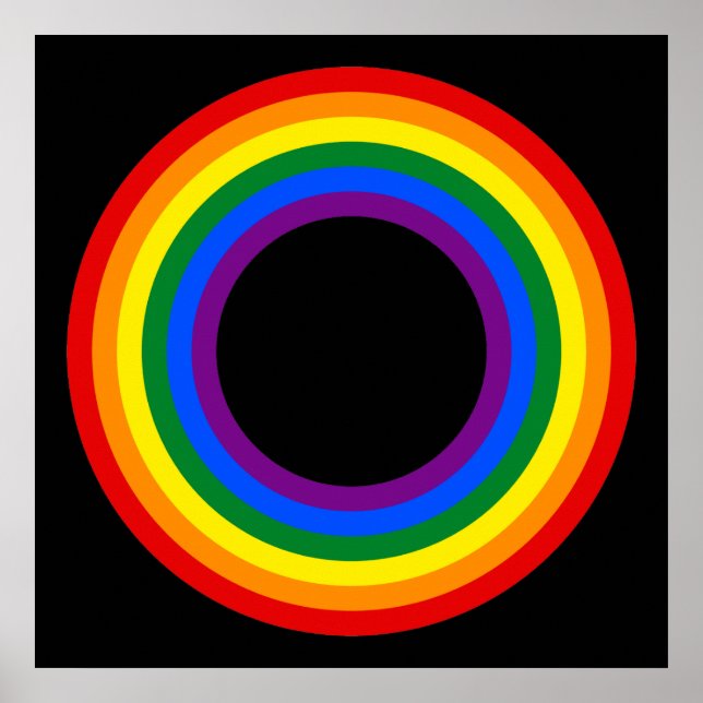 KLICKA PÅ RAINBOW FLAGGA + tecken eller text Poster (Framsidan)