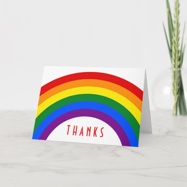 KLICKA PÅ RAINBOW FLAGGA + tecken eller text Tack Kort (Framsida)