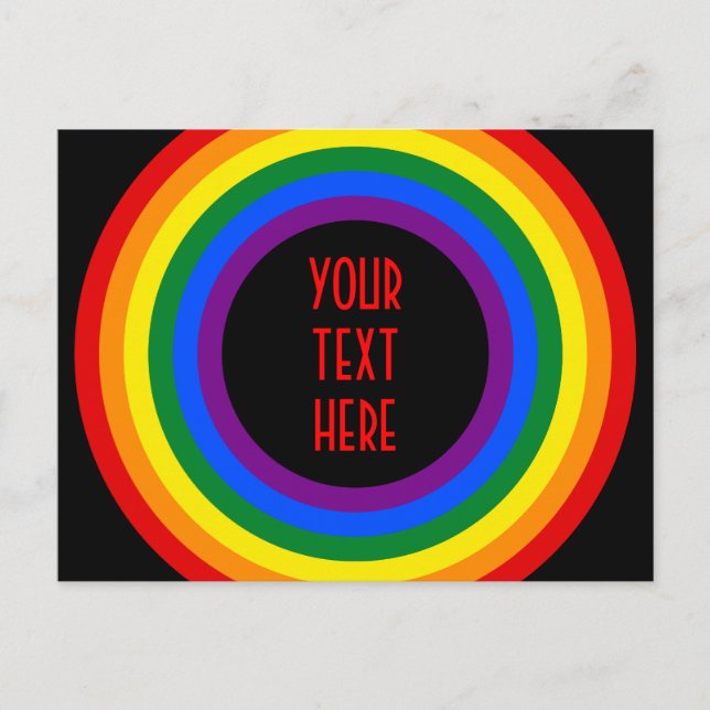 KLICKA PÅ RAINBOW FLAGGA + tecken eller text Vykort (Framsida)
