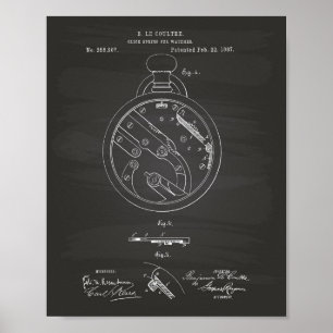 Klicka på Vår Watch 1887 Patent Art Chalkboard Poster