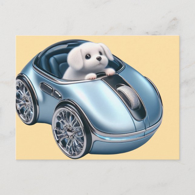 Klicka på & Vroom: Puppy Driver 2. Edition Vykort (Framsida)
