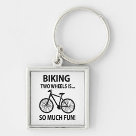 Klickcykelcykelcykelcykelcykelcykelbyte Fyrkantig Silverfärgad Nyckelring