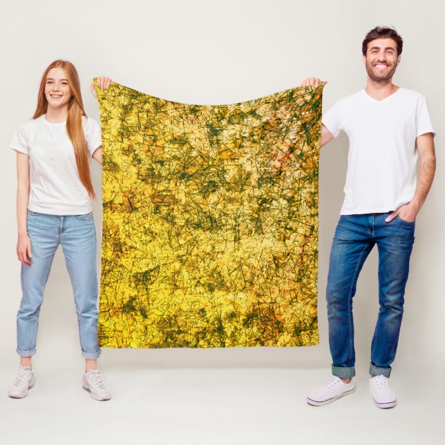 Klickor på en bild med lätt fläckig  gult fleecefilt (På plats)