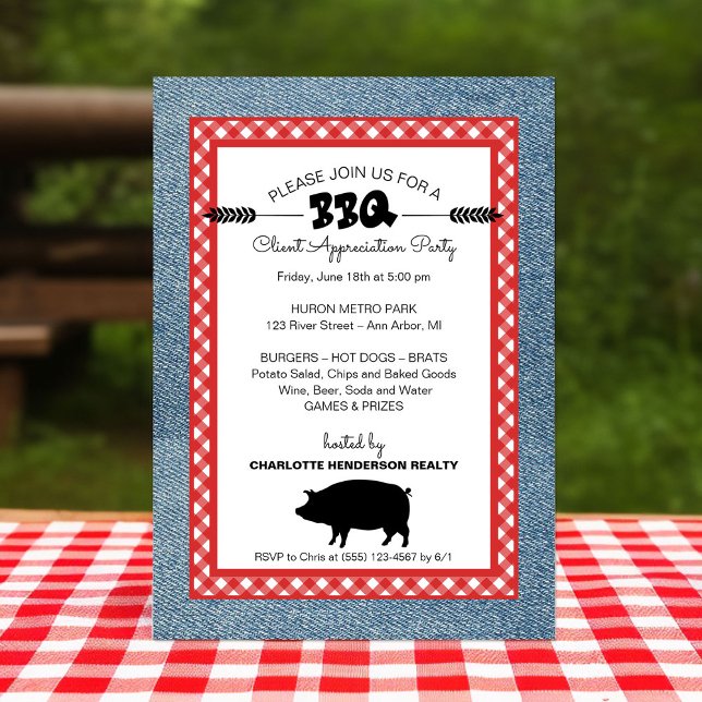 Klientavskrivning för Real Gods BBQ Party Inbjudningar (Client appreciation party BBQ invitations)