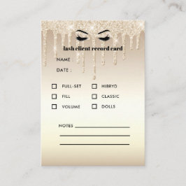 Klientkonsultation för Guld Glitter Eyelash Visitkort