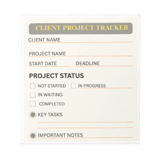 Klientprojekts tracker anteckningsblock