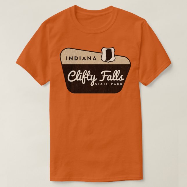 Klifty Falls State Park Indiana Välkomsttecken T Shirt (Design framsida)