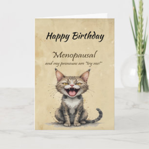 Klimakteriehumor Stressad Ilsken Katt Kort