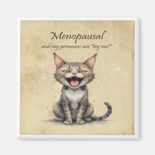 Klimakteriehumor Stressad Ilsken Katt Magnet