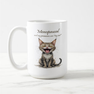 Klimakteriehumor Stressed Angry Katt Kaffemugg