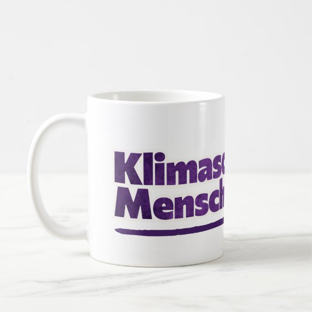Klimaschutz ist Menschenschutz Kaffemugg (Vänster)