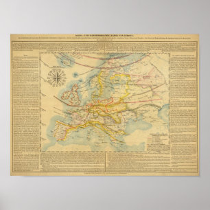 Klimat av den Europa kartan Poster