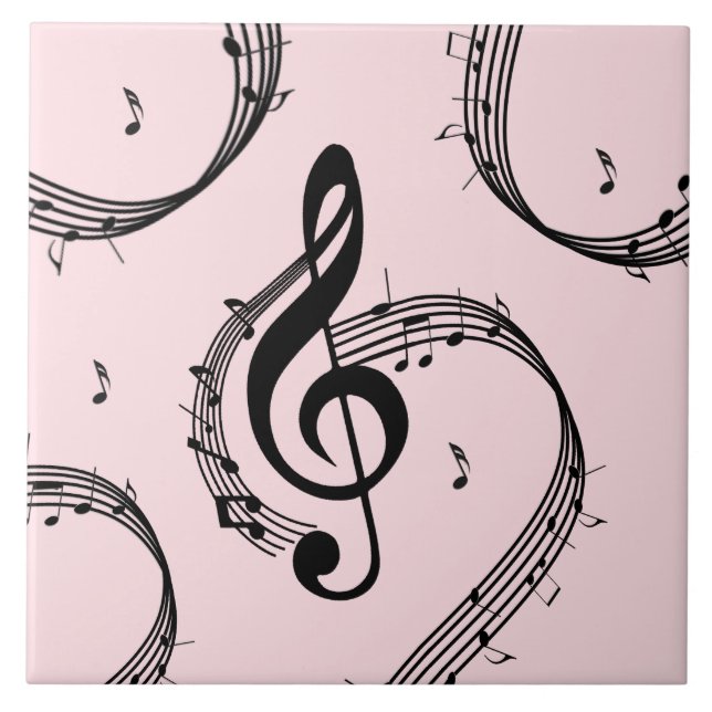 Klimataktisk G Clef Music Rosa Kakelplatta (Framsidan)