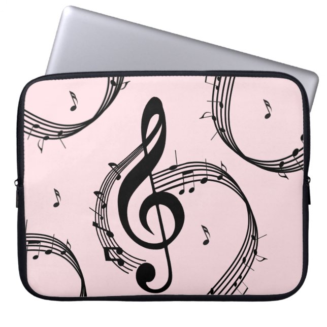 Klimataktisk G Clef Music Rosa Laptop Fodral (Framsidan)