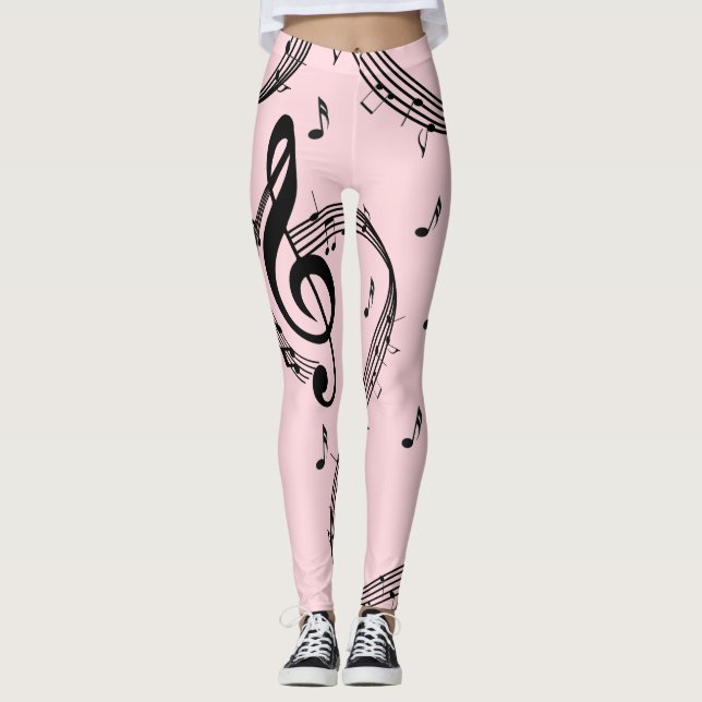 Klimataktisk G Clef Music Rosa Leggings (Framsida)