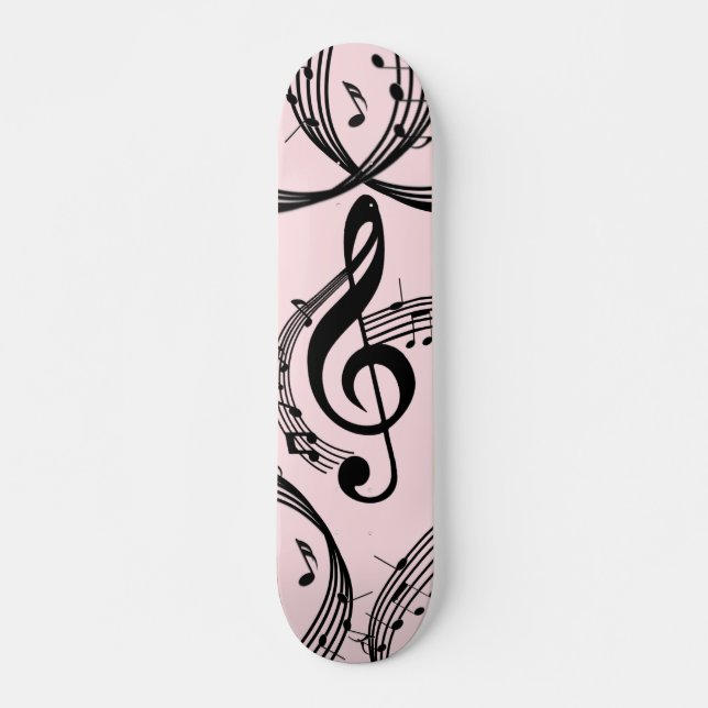 Klimataktisk G Clef Music Rosa Mini Skateboard Bräda 18,5 Cm (Framsida)