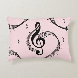 Klimataktisk G Clef Music Rosa Prydnadskudde