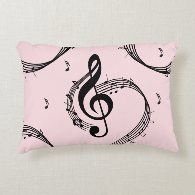 Klimataktisk G Clef Music Rosa Prydnadskudde (Framsidan)