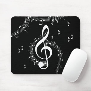 Klimataktisk G Clef White Music på Black Musmatta